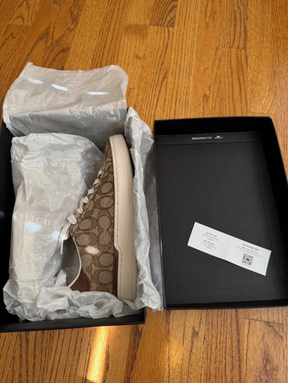Coach Clip Low Top Sneaker Khaki/Saddle Sig Jacquard 7.5B (NWT)